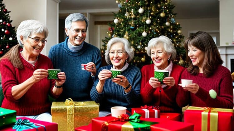 Teenager mit Weihnachtsgeschenken